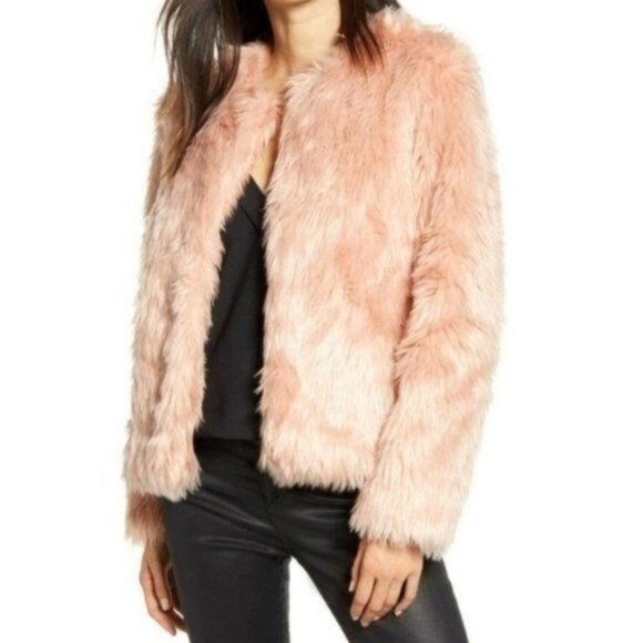 Chelsea28 Faux Fur Jacket in Pink Size Medium NWT - Picture 1 of 13